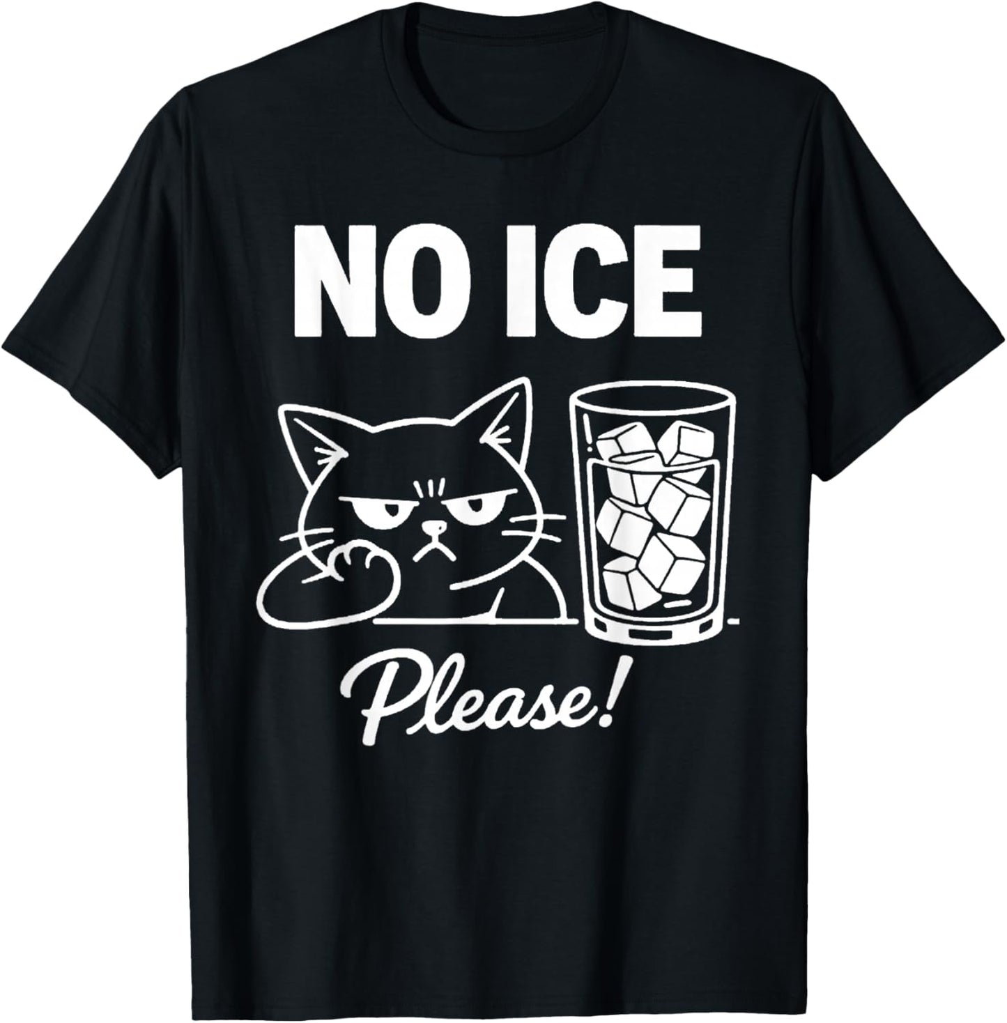 No Ice Please Cat Abolish ICE Funny Anti-Ice Kitten Meme T-Shirt - T-Shirt | Black