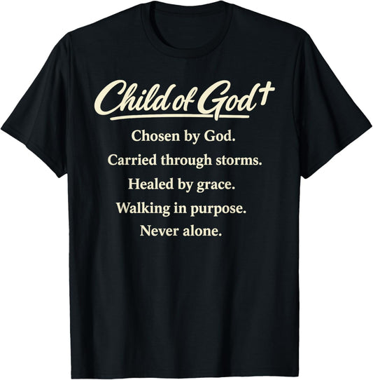 Christian Child of God Definition Chosen Redeemed Faith Gift T-Shirt - T-Shirt | Black
