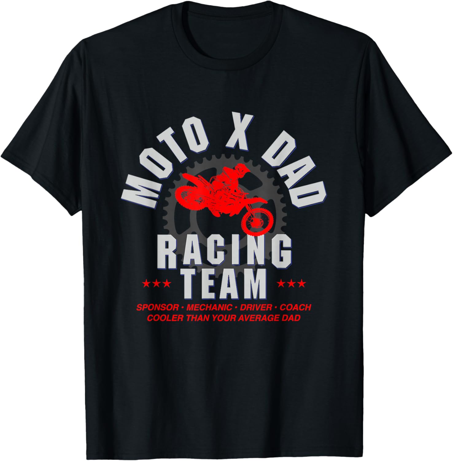 Moto Dad Dirt Bike MX Racing Birthday Gift T-Shirt - T-Shirt | Black