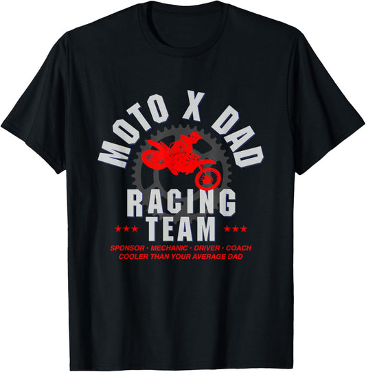 Moto Dad Dirt Bike MX Racing Birthday Gift T-Shirt - T-Shirt | Black