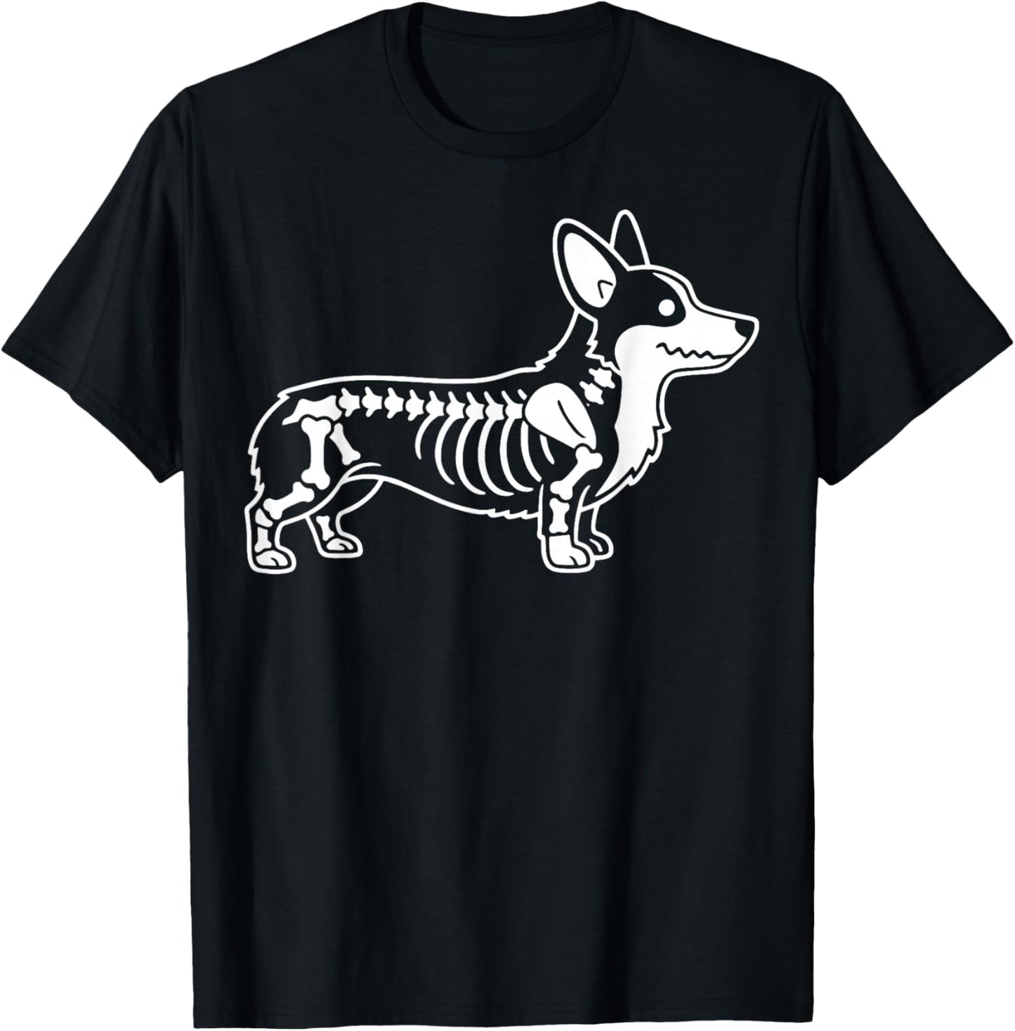 Corgi Skeleton Halloween T-Shirt - T-Shirt | Black