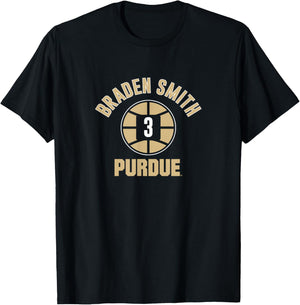 Purdue Basketball: Braden Smith Name Number Ball T-Shirt - T-Shirt | Black