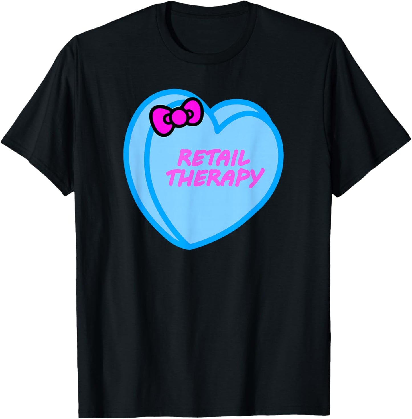 Valentines Day Candy Sweet Hearts Love Retail Therapy T-Shirt - T-Shirt | Black