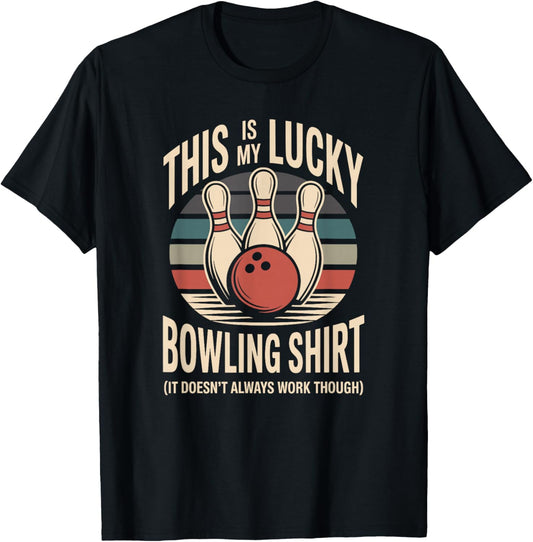 Vintage Bowling Pin Humor Women and Bowlers T-Shirt - T-Shirt | Black