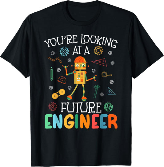 Funny Future Engineer Boy Robotics Engineering Robot T-Shirt - T-Shirt | Black