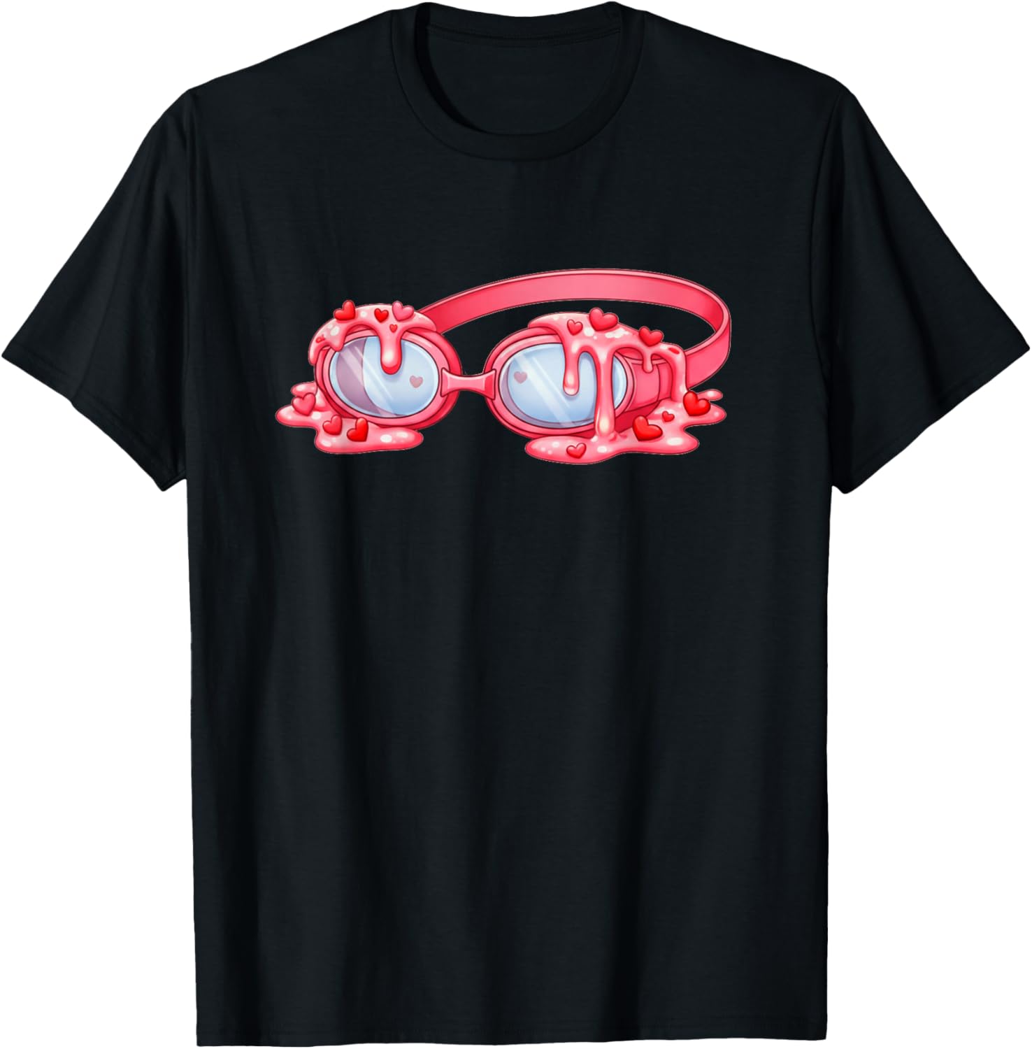 Swimming Valentines Day Ice Cream Drip Heart Swimmer Boys T-Shirt - T-Shirt | Black