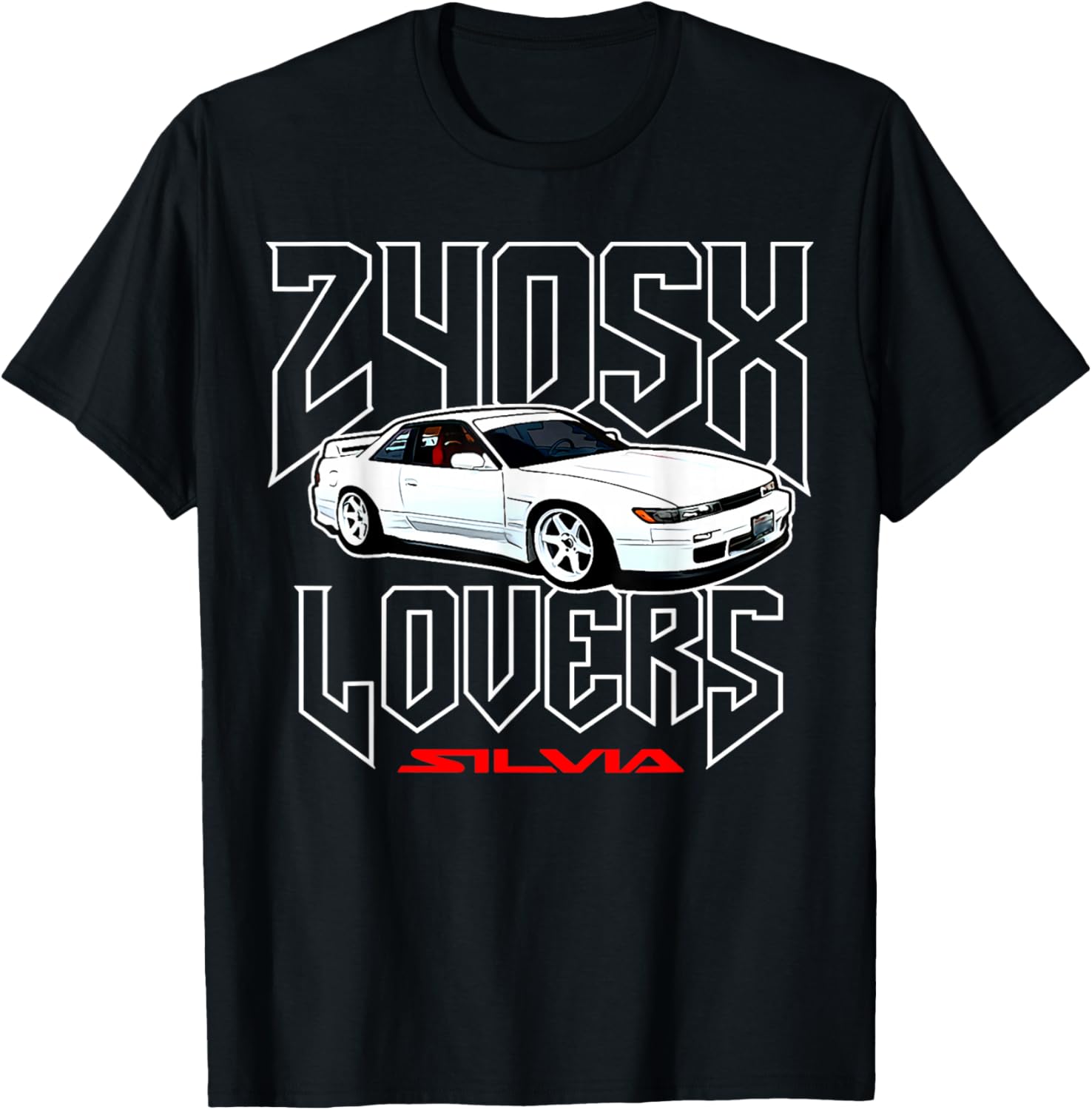 240SX Lovers S13 Silvia Classic SUV Car USA Flag T-Shirt - T-Shirt | Black