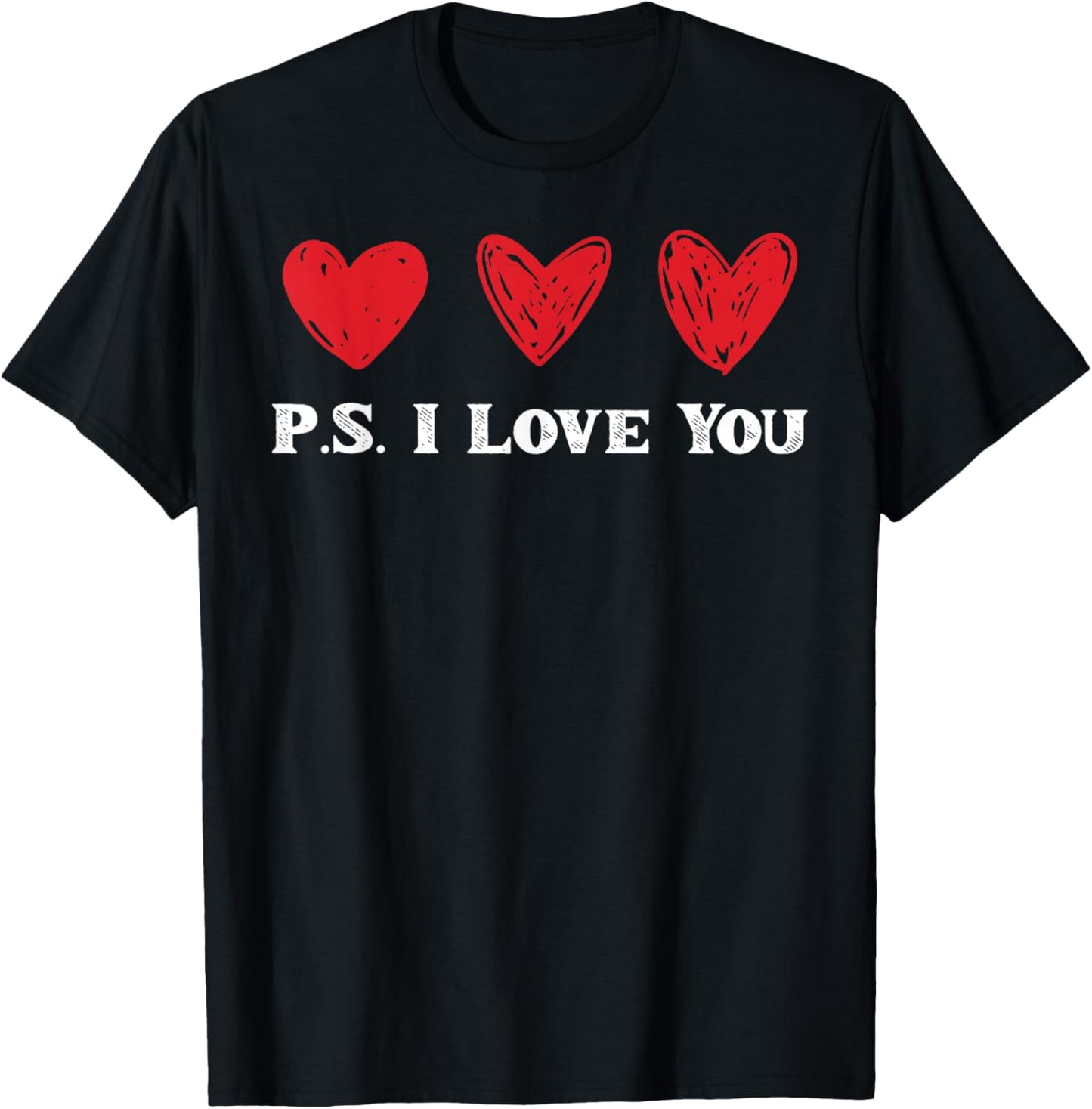 PS I Love You Shirt Valentine's Day Men Women Purple T-Shirt - T-Shirt | Black