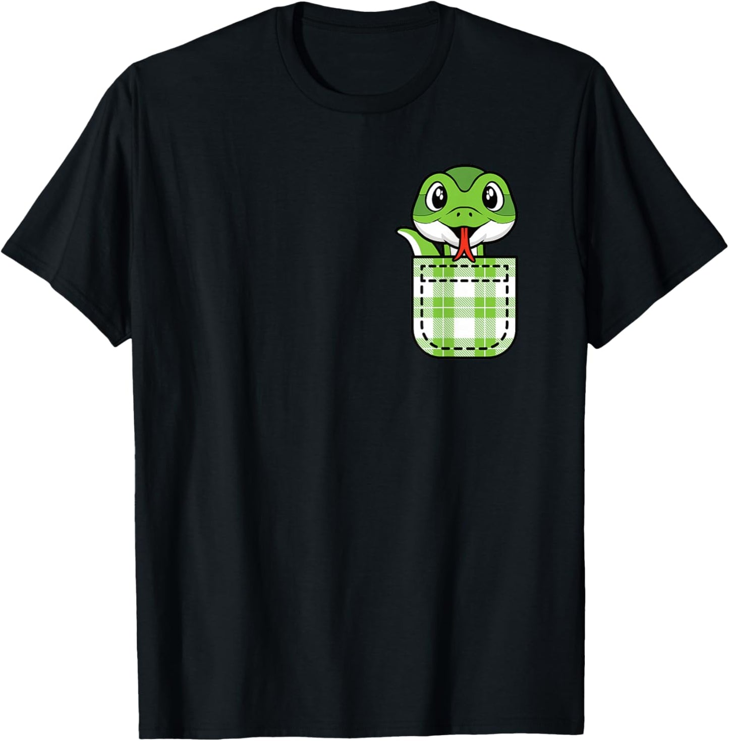 Funny Snake Pocket Cool Reptile Lover Men Women Kids T-Shirt - T-Shirt | Black