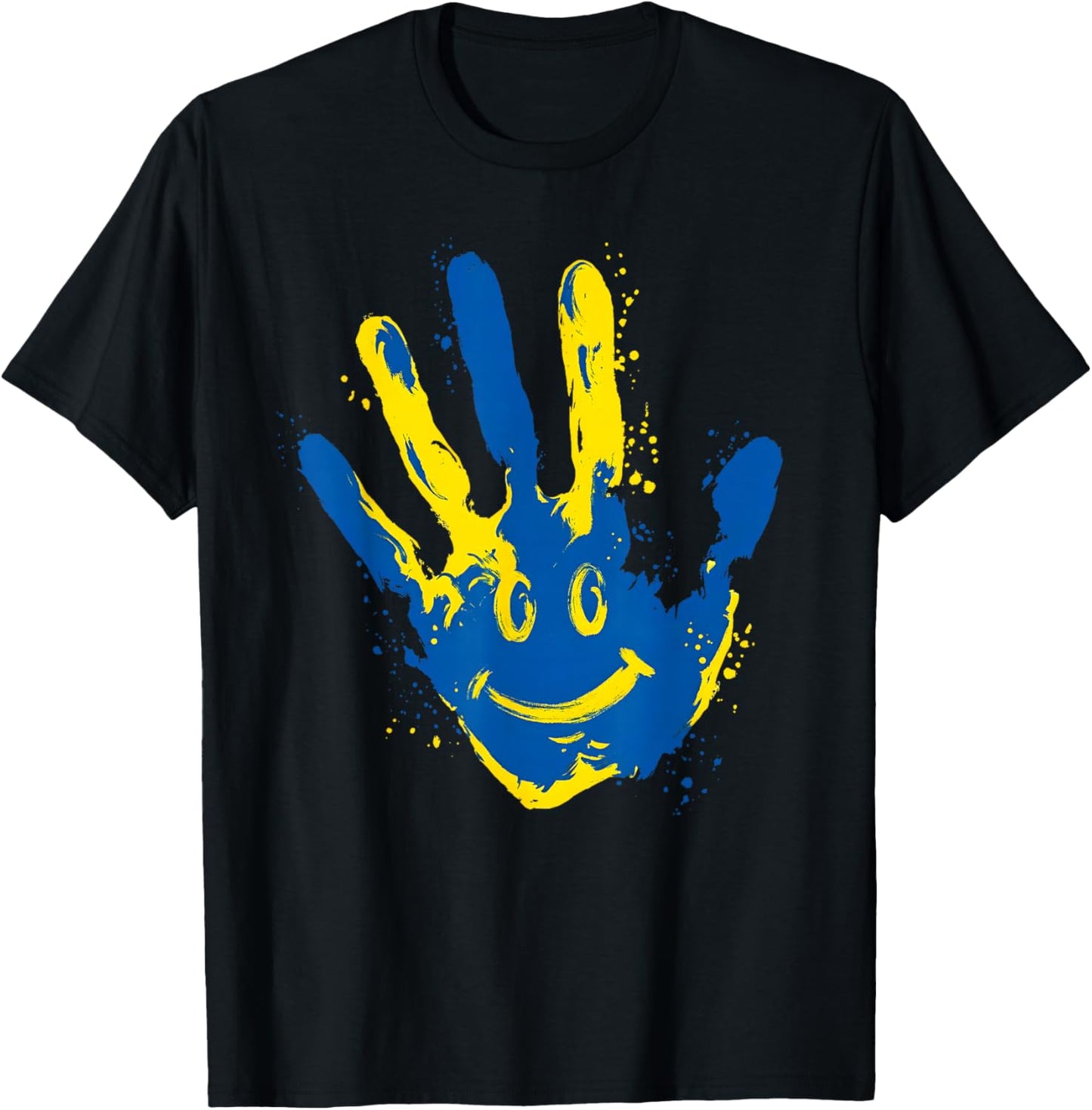 Down Syndrome Awareness Retro Hand Smile T21 Men Women Kids T-Shirt - T-Shirt | Black