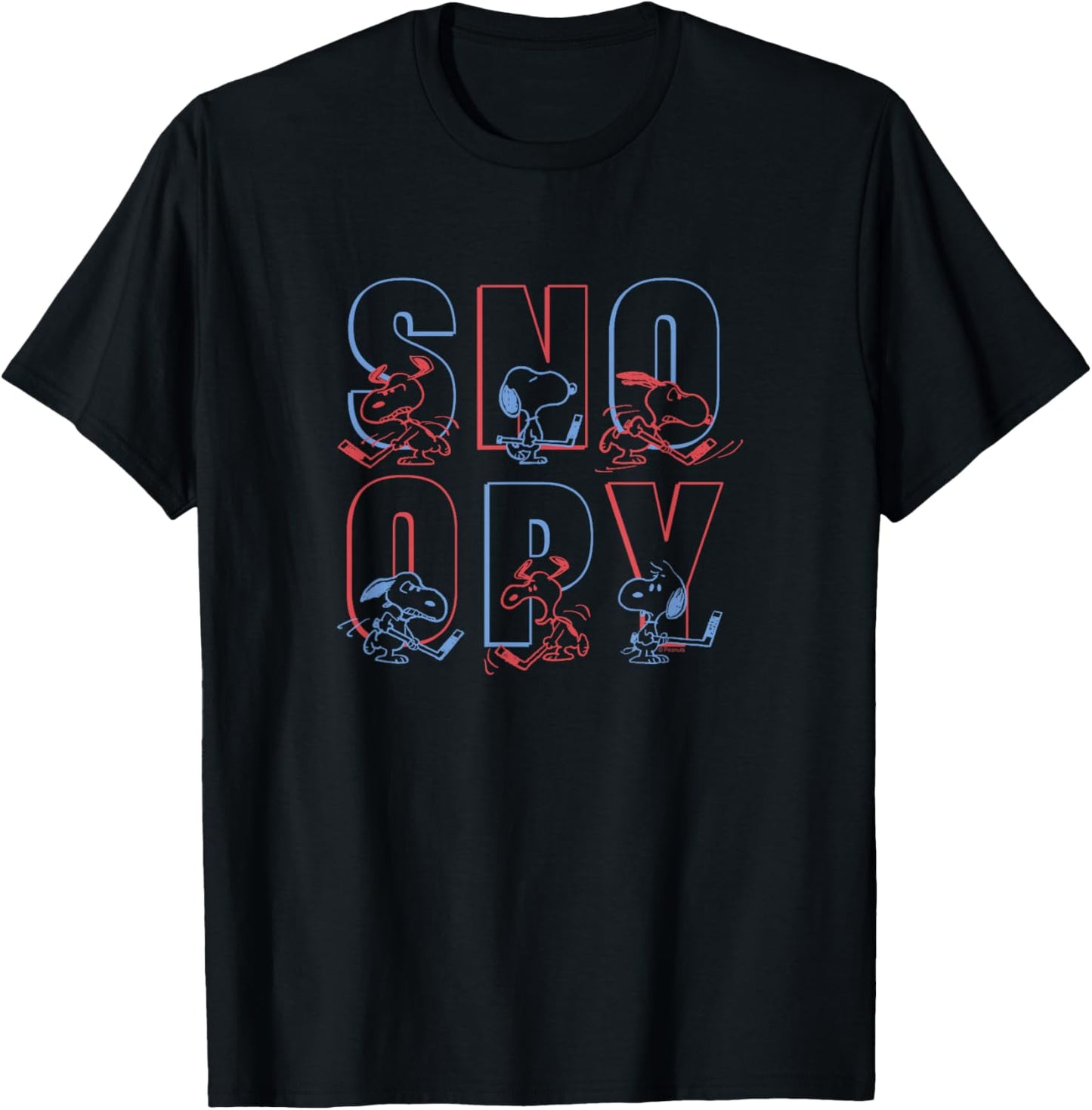 Snoopy Hockey Team T-Shirt - T-Shirt | Black