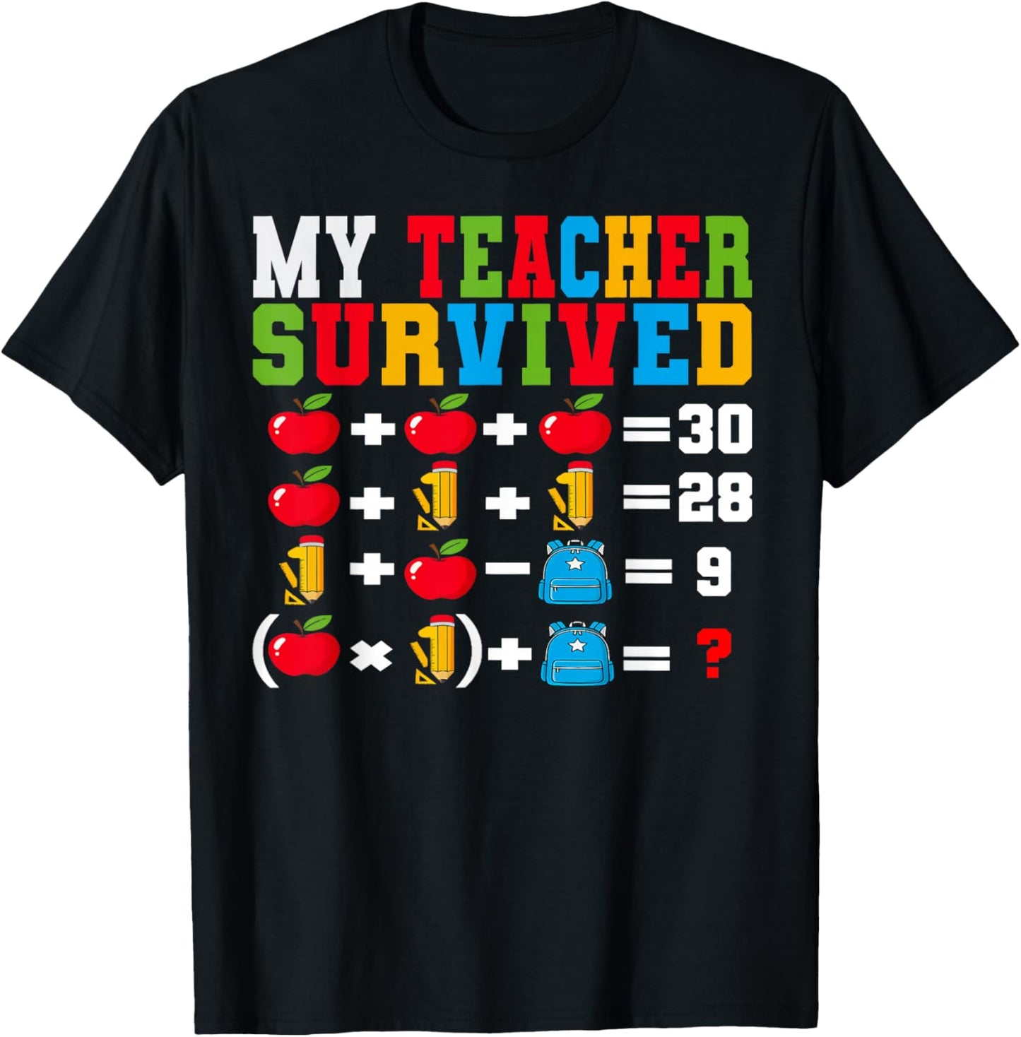My Teacher Survived 100 Days of Me 100th Day Girls Boys Kids T-Shirt - T-Shirt | Black