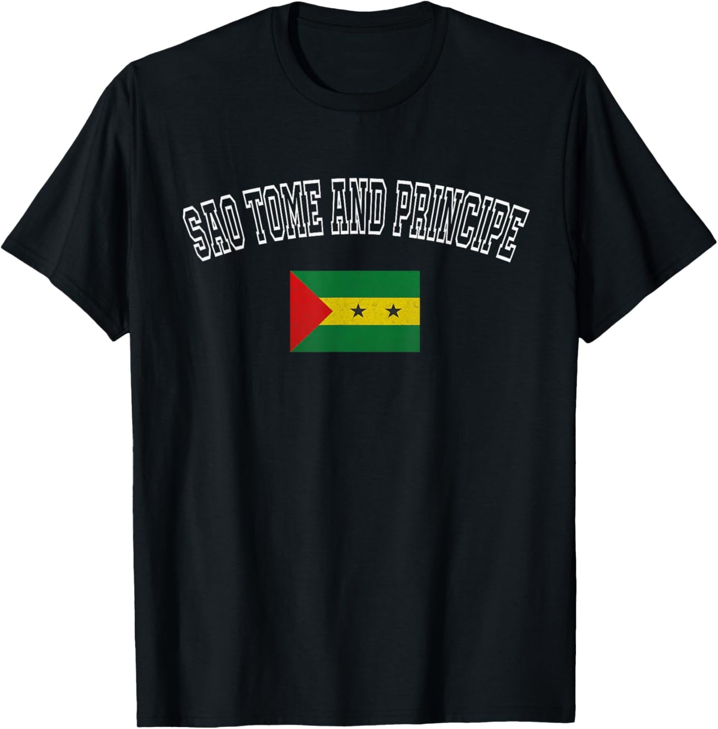 SAO Tome and Principe Flag Vintage Retro Heritage Design T-Shirt - T-Shirt | Black