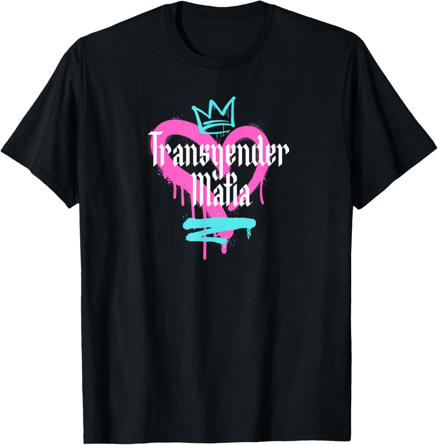 Transgender Mafia Heart Graffiti T-Shirt - T-Shirt | Black