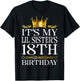 It's My Lil Sister's 18th Birthday Happy 18 Years Old T-Shirt - T-Shirt | Black