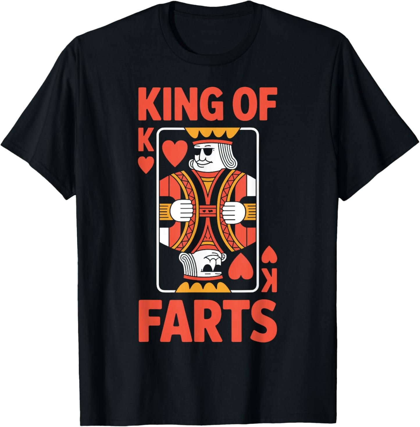 King of Farts Funny Poker Playing Card Humor T-Shirt - T-Shirt | Black