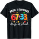 Bruh I Survived 67 33 Days of School 100th Day Teachers Kids T-Shirt - T-Shirt | Black