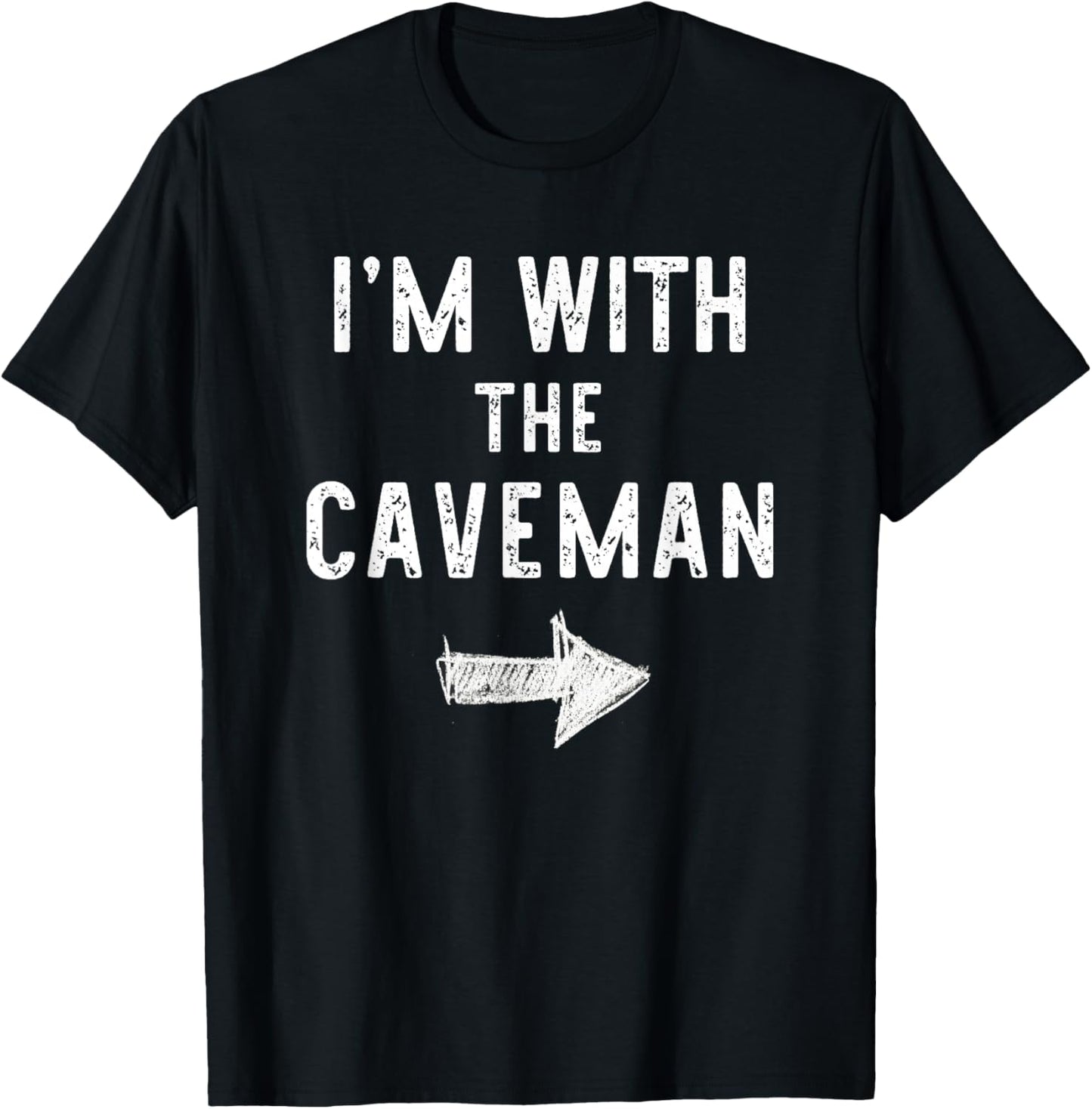 I’m with The Caveman Funny Halloween Couple Costume T-Shirt - T-Shirt | Black