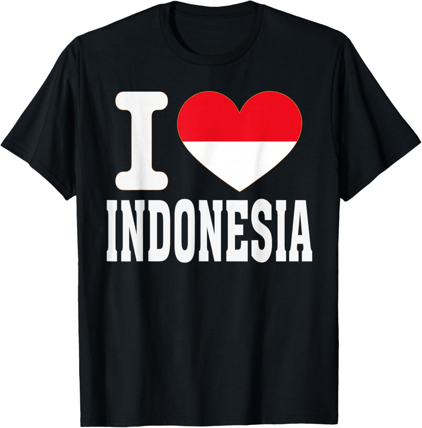 I Love Indonesia Heart Souvenir Lovers Pride Travel T-Shirt - T-Shirt | Black