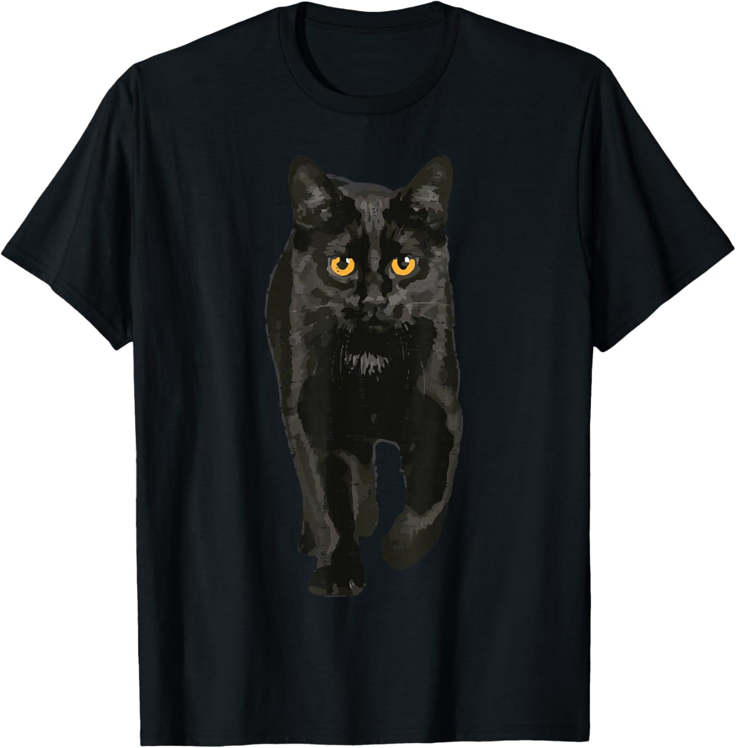 Black Cat Walking Kitten Kitty Halloween Scary Men Women Kid T-Shirt - T-Shirt | Black