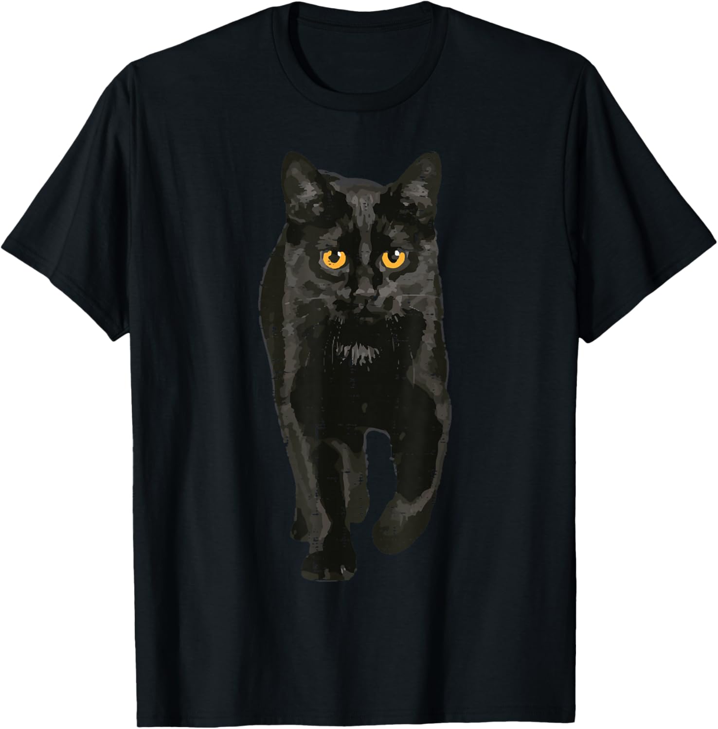 Black Cat Walking Kitten Kitty Halloween Scary Men Women Kid T-Shirt - T-Shirt | Black