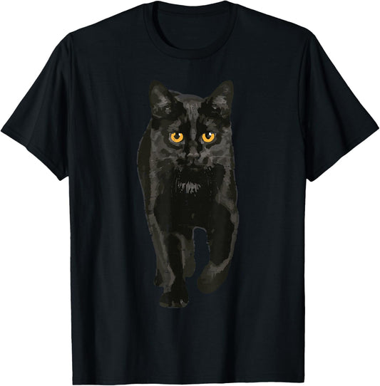 Black Cat Walking Kitten Kitty Halloween Scary Men Women Kid T-Shirt - T-Shirt | Black