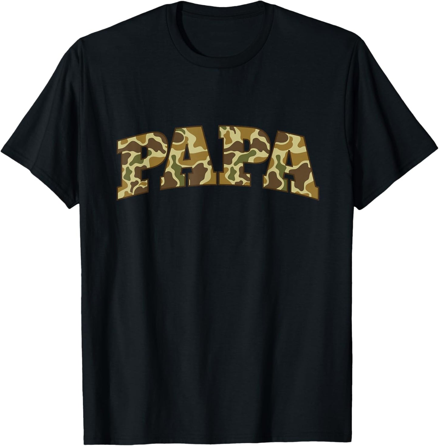 Papa - Hunting Lover Hunter Camo Camouflage T-Shirt - T-Shirt | Black