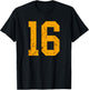 Distressed Orange Number 16 Jersey Player Uniform #16 T-Shirt - T-Shirt | Black