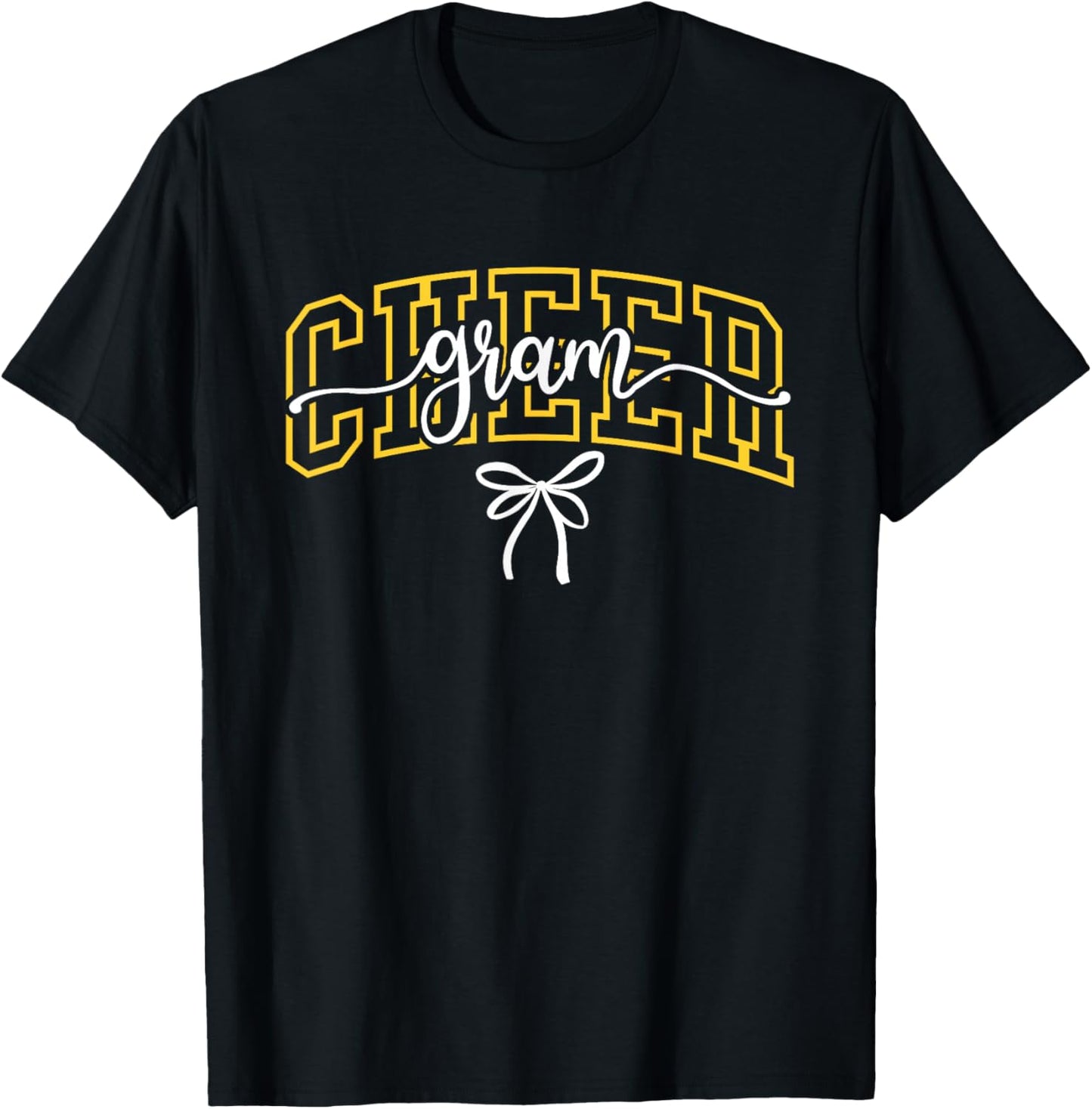 Cheer Gram Chearleading Grandma High School Black Gold T-Shirt - T-Shirt | Black
