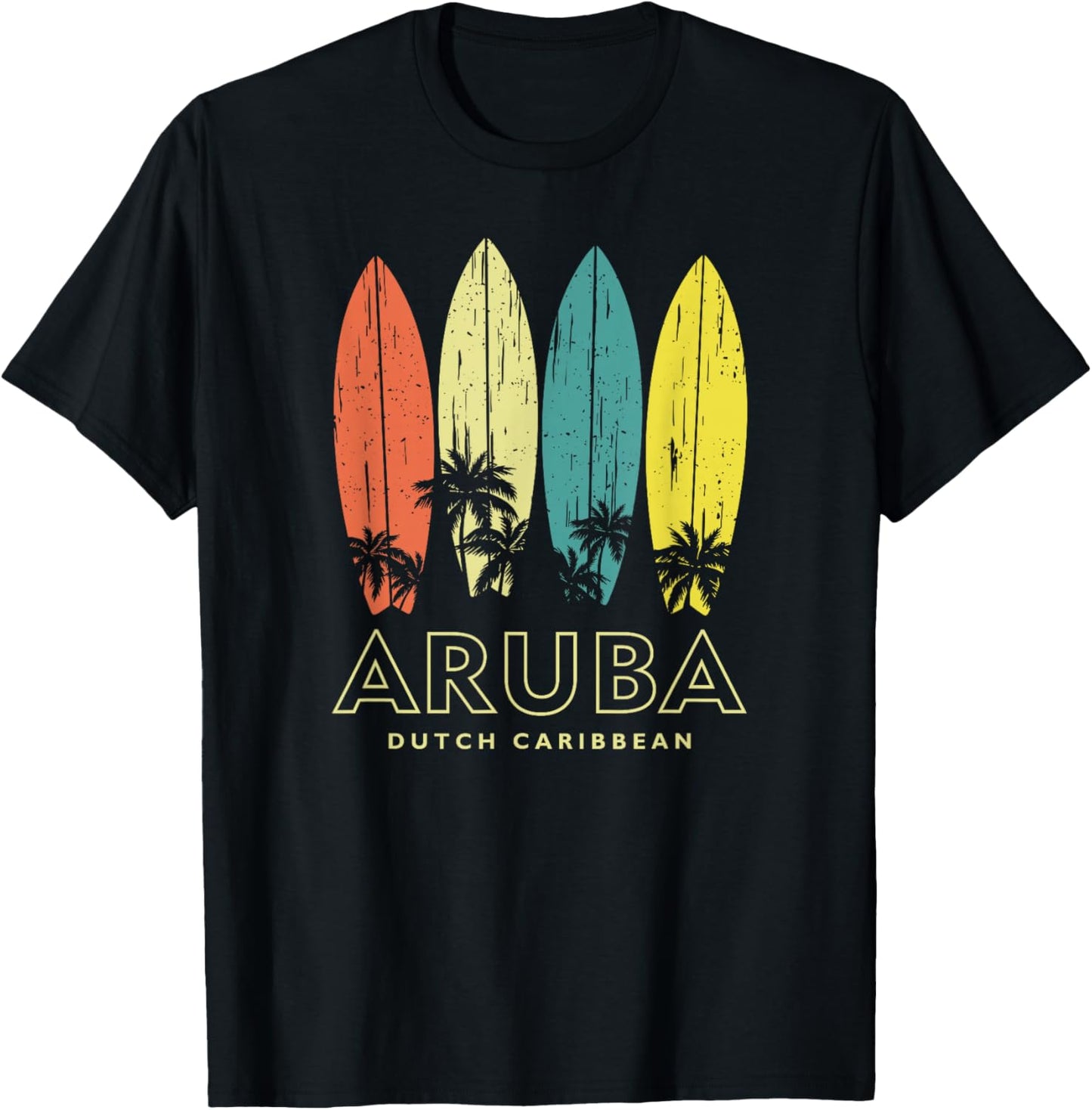 Vintage Aruba Surfboards Girls Boys Souvenir T-Shirt - T-Shirt | Black