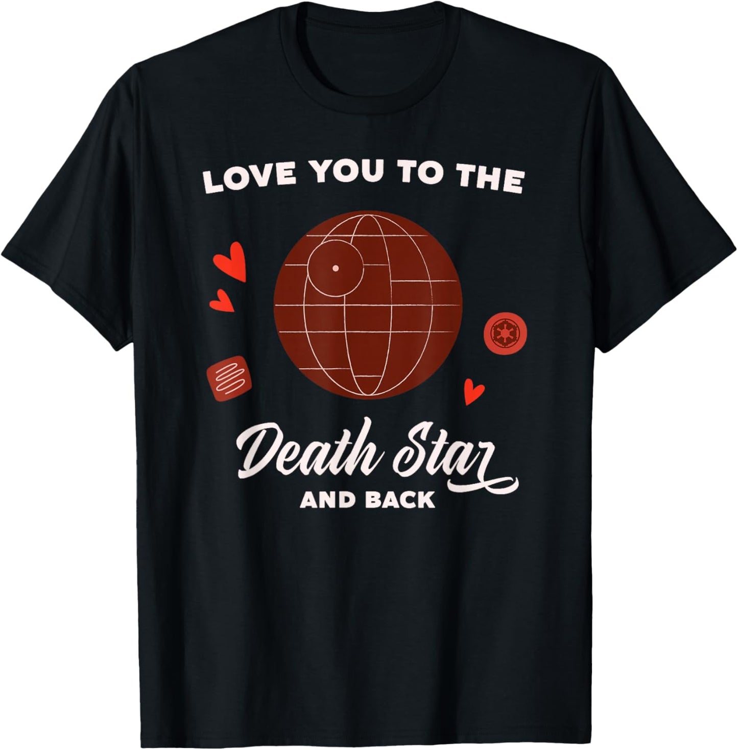 Star Wars Valentine's Day Love You To The Death Star & Back T-Shirt - T-Shirt | Black