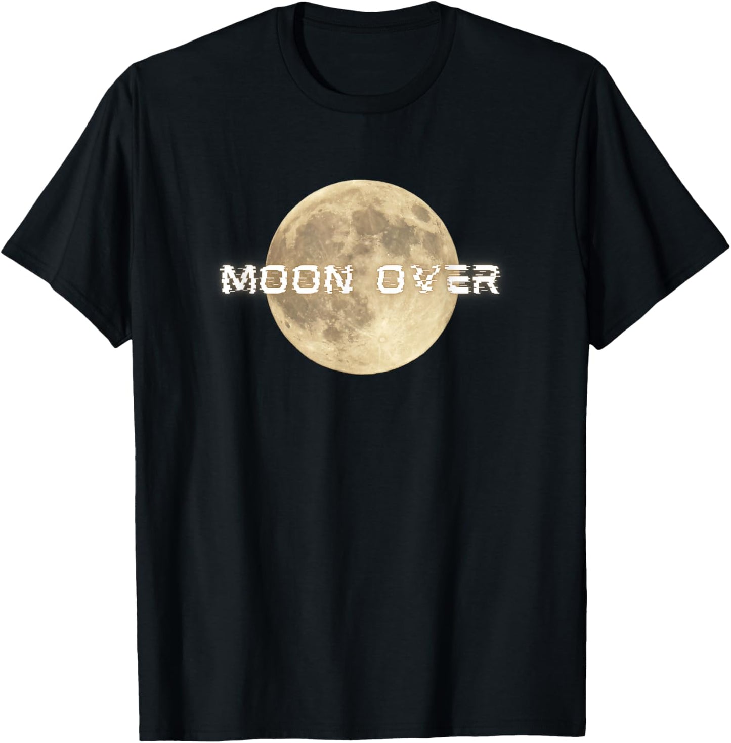 Retro Full Lunar Aesthetic Moon Over Phase Graphic T-Shirt - T-Shirt | Black