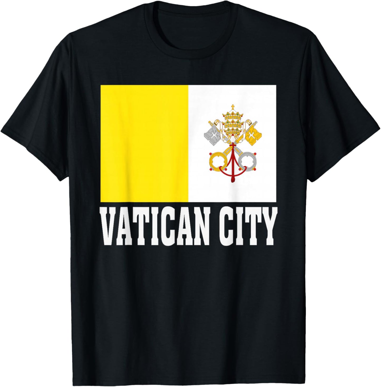 Vatican City Flag Patriotic National Roots Souvenir T-Shirt - T-Shirt | Black