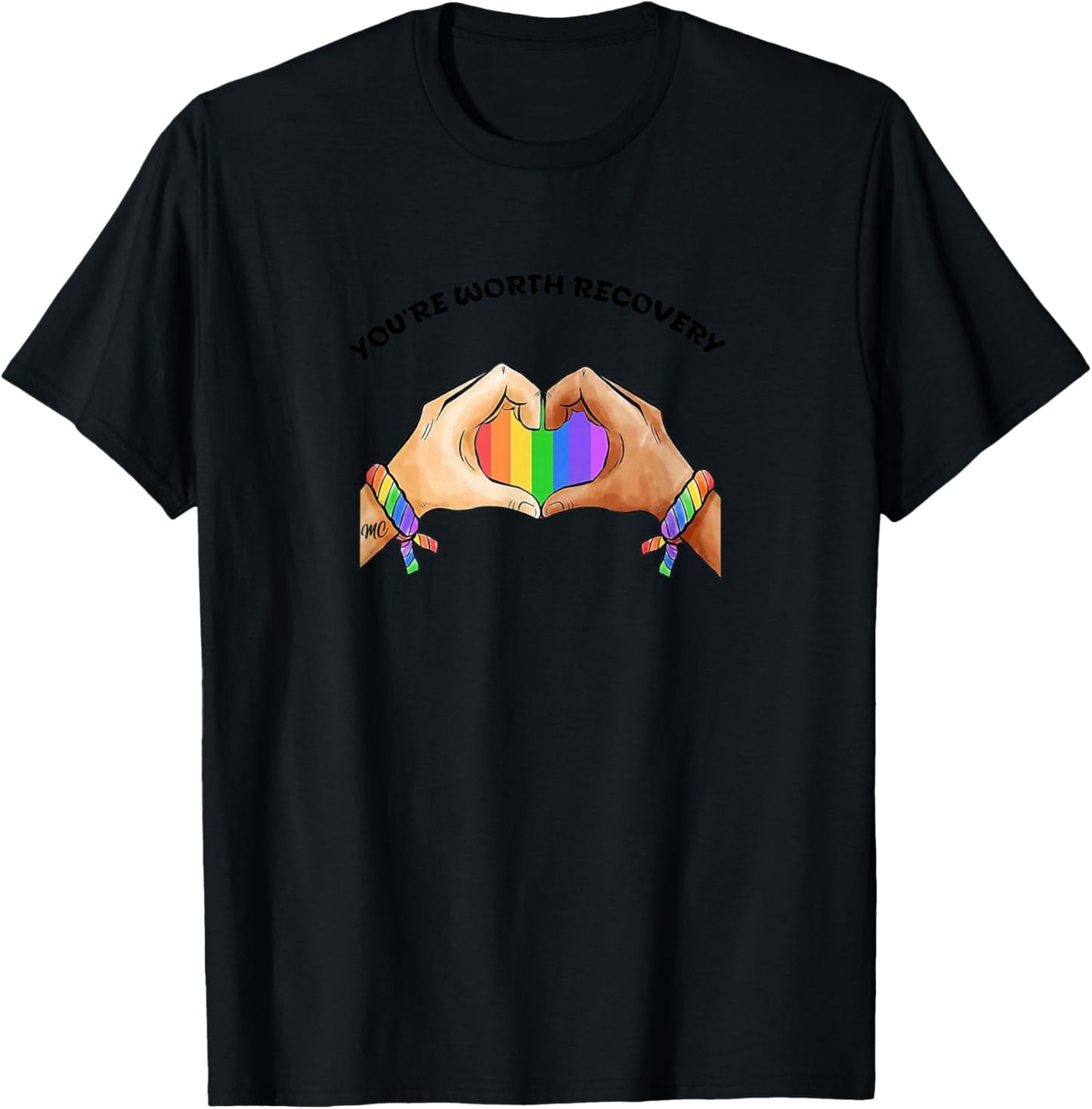 BFOREVERCO You’RE Worth Recovery T-Shirt - T-Shirt | Black