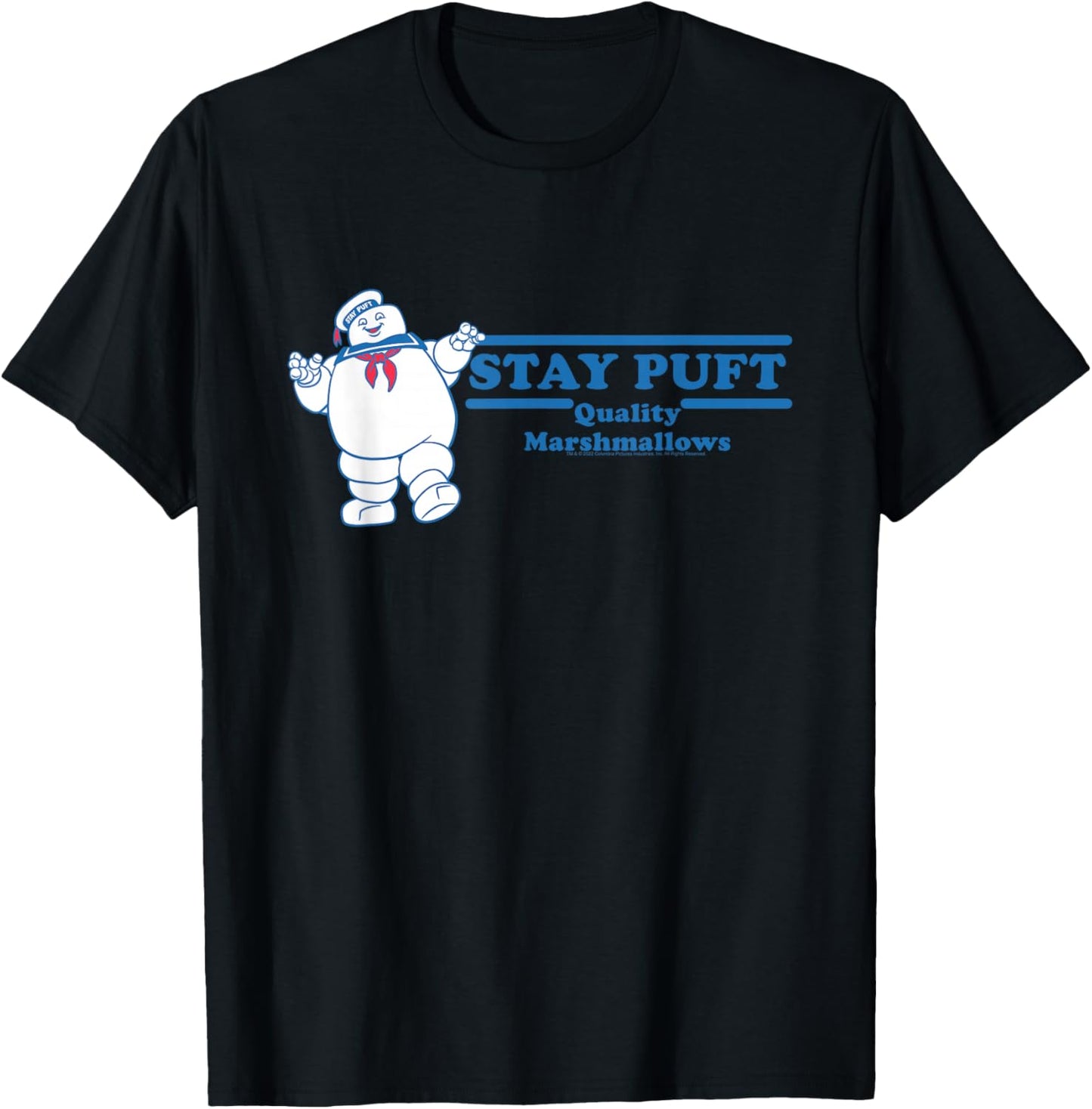 Ghostbusters Stay Puft Marshmallow Ad Funny 80's Movie T-Shirt - T-Shirt | Black