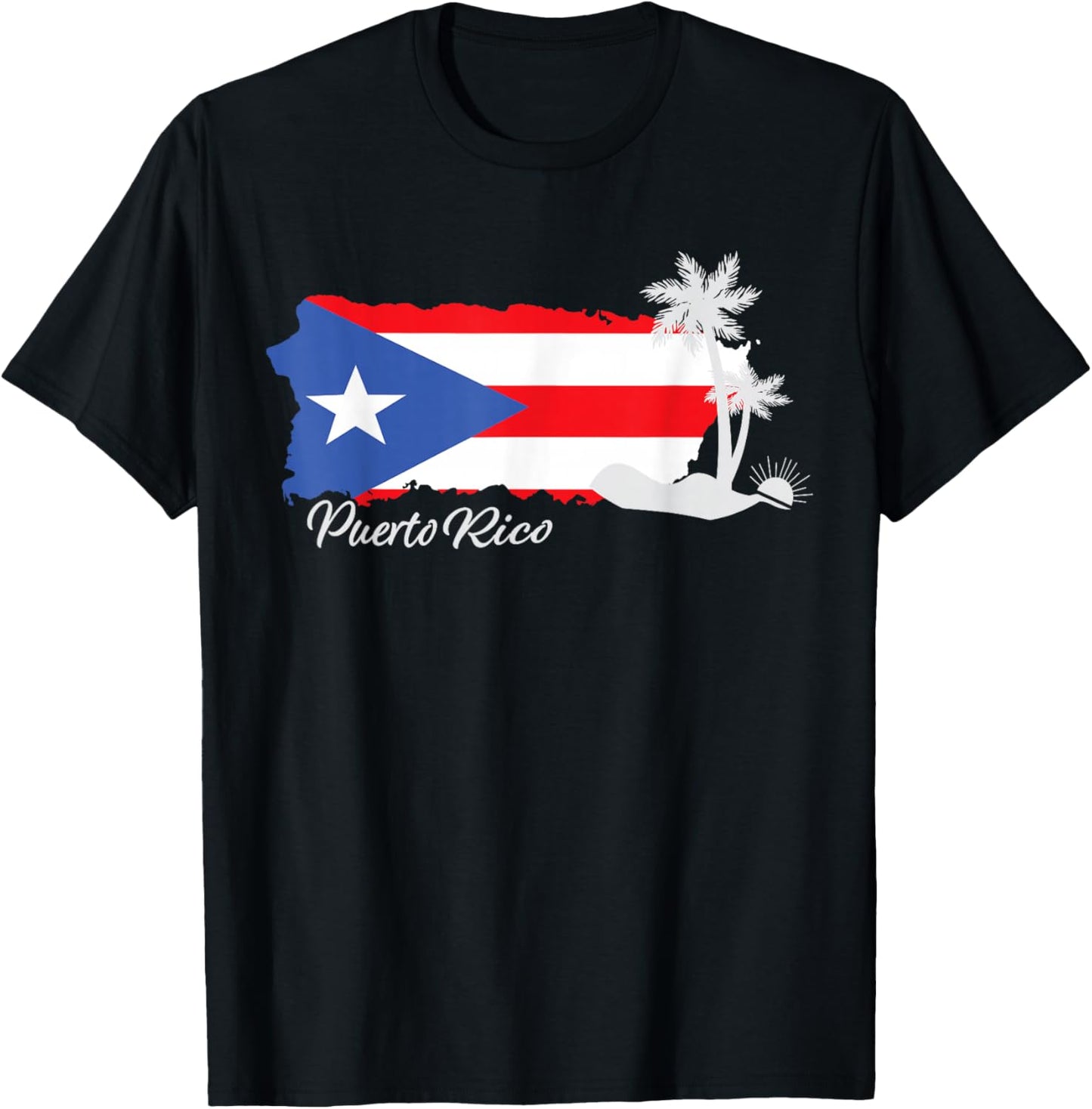 Puerto Rico Flag Hispanic Heritage Puerto Rican Map Pride T-Shirt - T-Shirt | Black