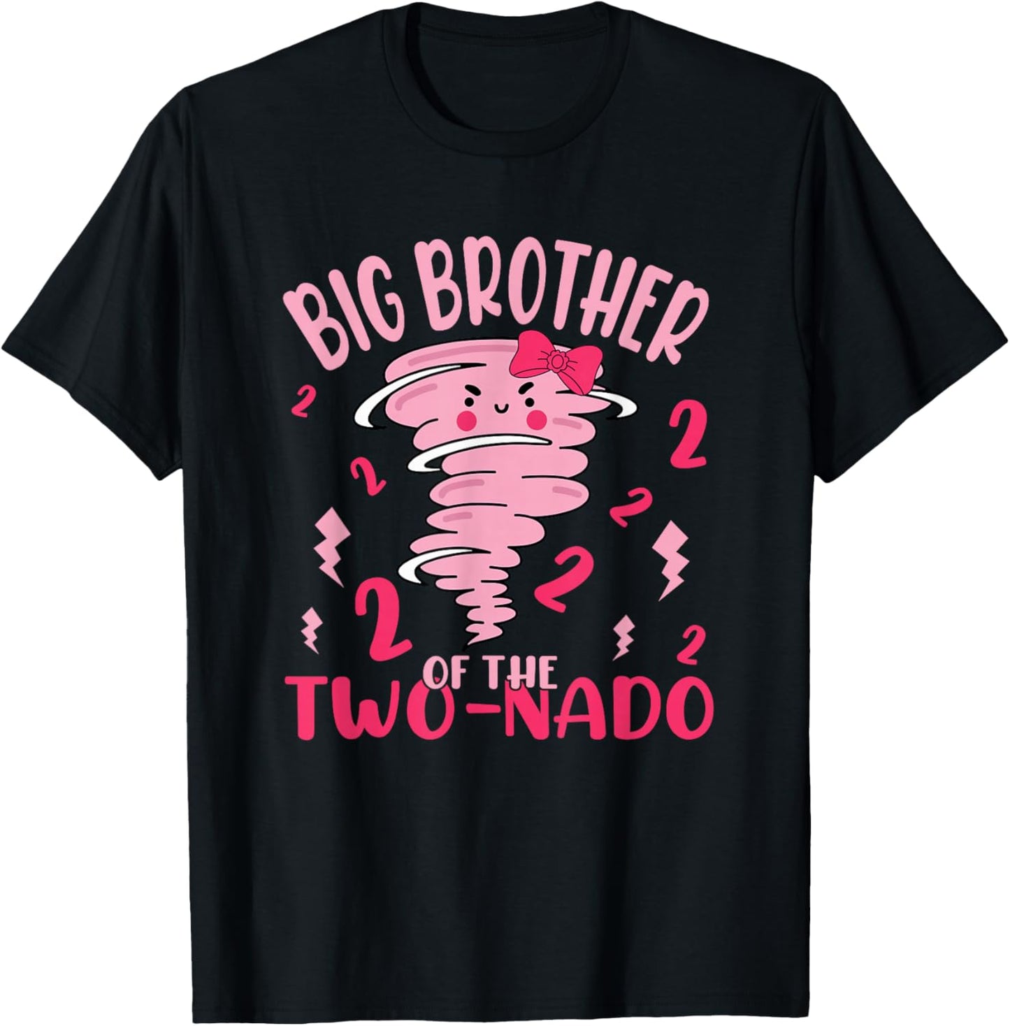 Big Brother of The Two-nado Tornado Theme 2nd Birthday Party T-Shirt - T-Shirt | Black