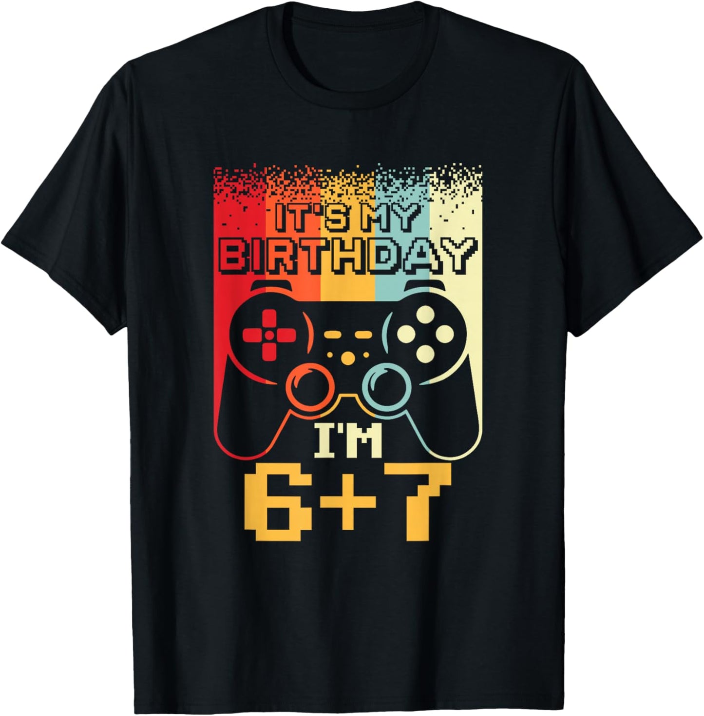 13th Birthday Official Teenager Six Seven Gaming 6 7 Retro T-Shirt - T-Shirt | Black