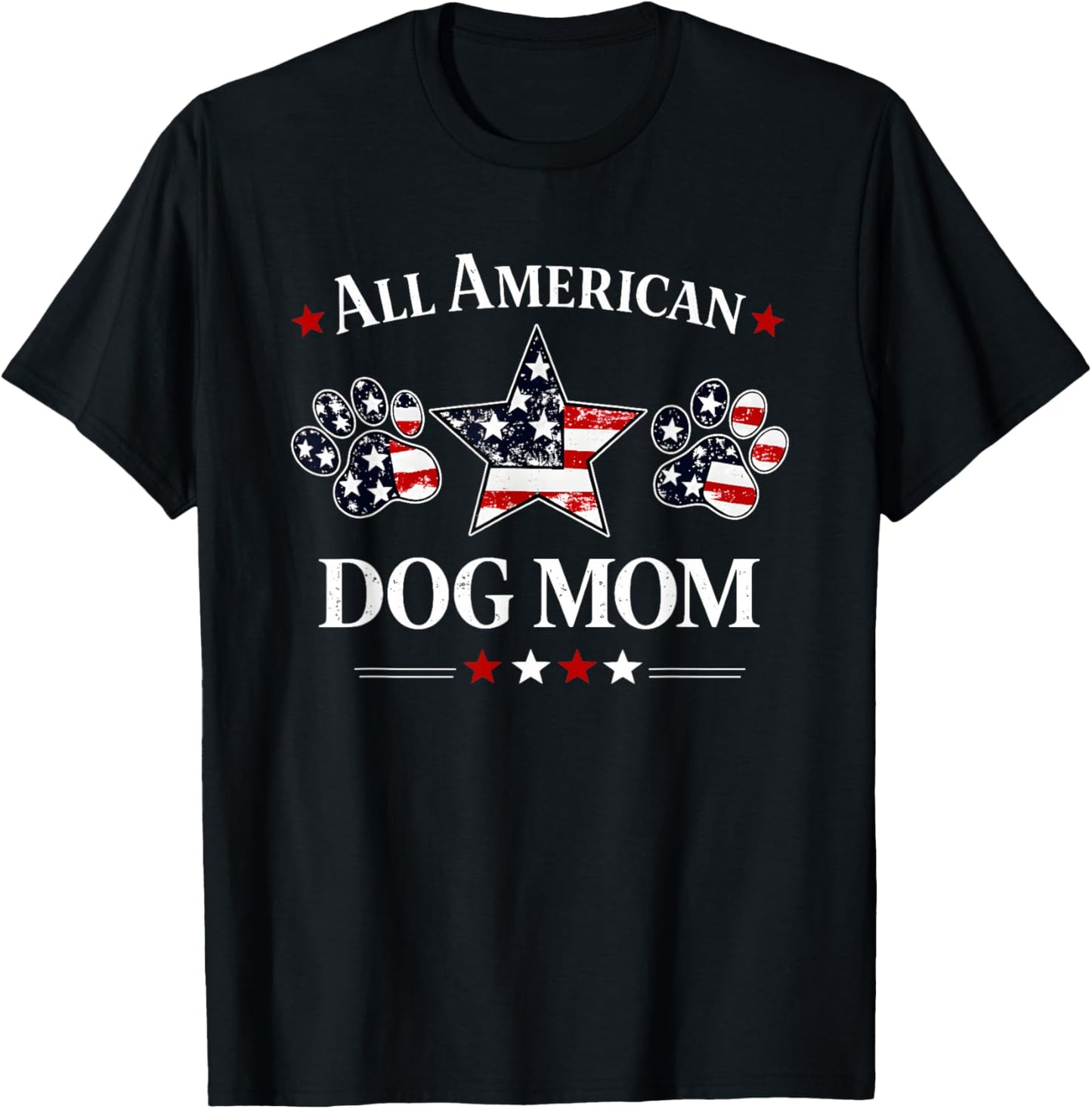 All American Dog Mom T-Shirt - T-Shirt | Black