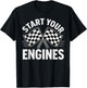 Start Your Engines Vintage Check Flag Race Car Costume T-Shirt - T-Shirt | Black