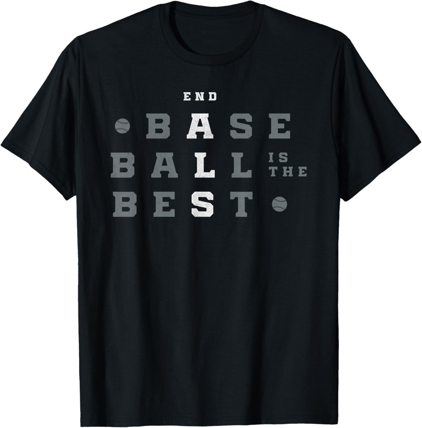 Baseball is The Best End ALS T-Shirt - T-Shirt | Black