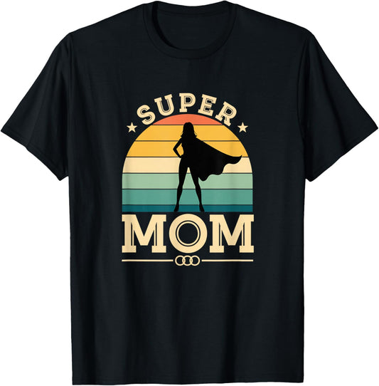 Super Mom Superhero Mom Mother's Day Design T-Shirt - T-Shirt | Black