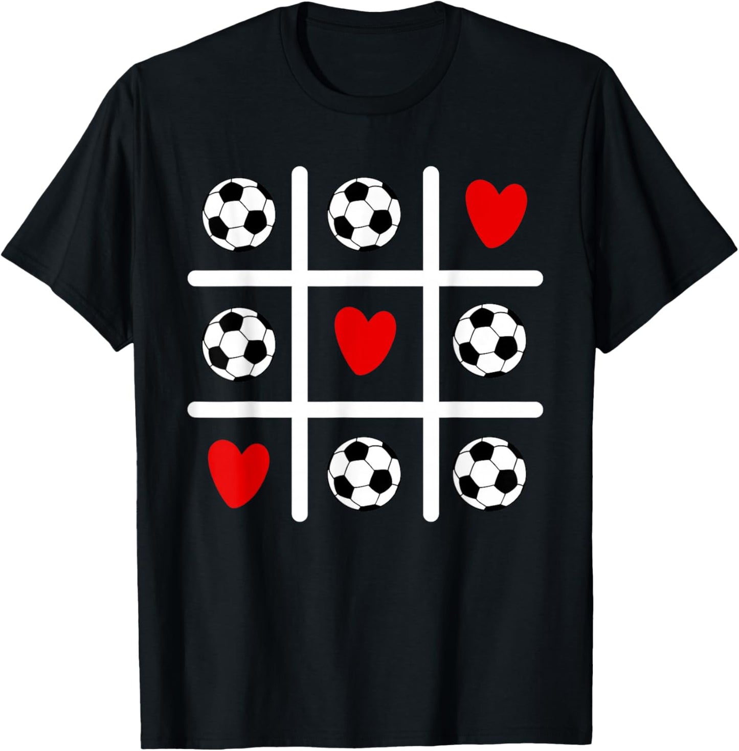 Valentine Soccer Love Heart Player Mom Dad Fan Sports Lovers T-Shirt - T-Shirt | Black
