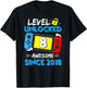 Level 8 Unlocked Awesome Since 2018 8th Birthday Video Game T-Shirt - T-Shirt | Black