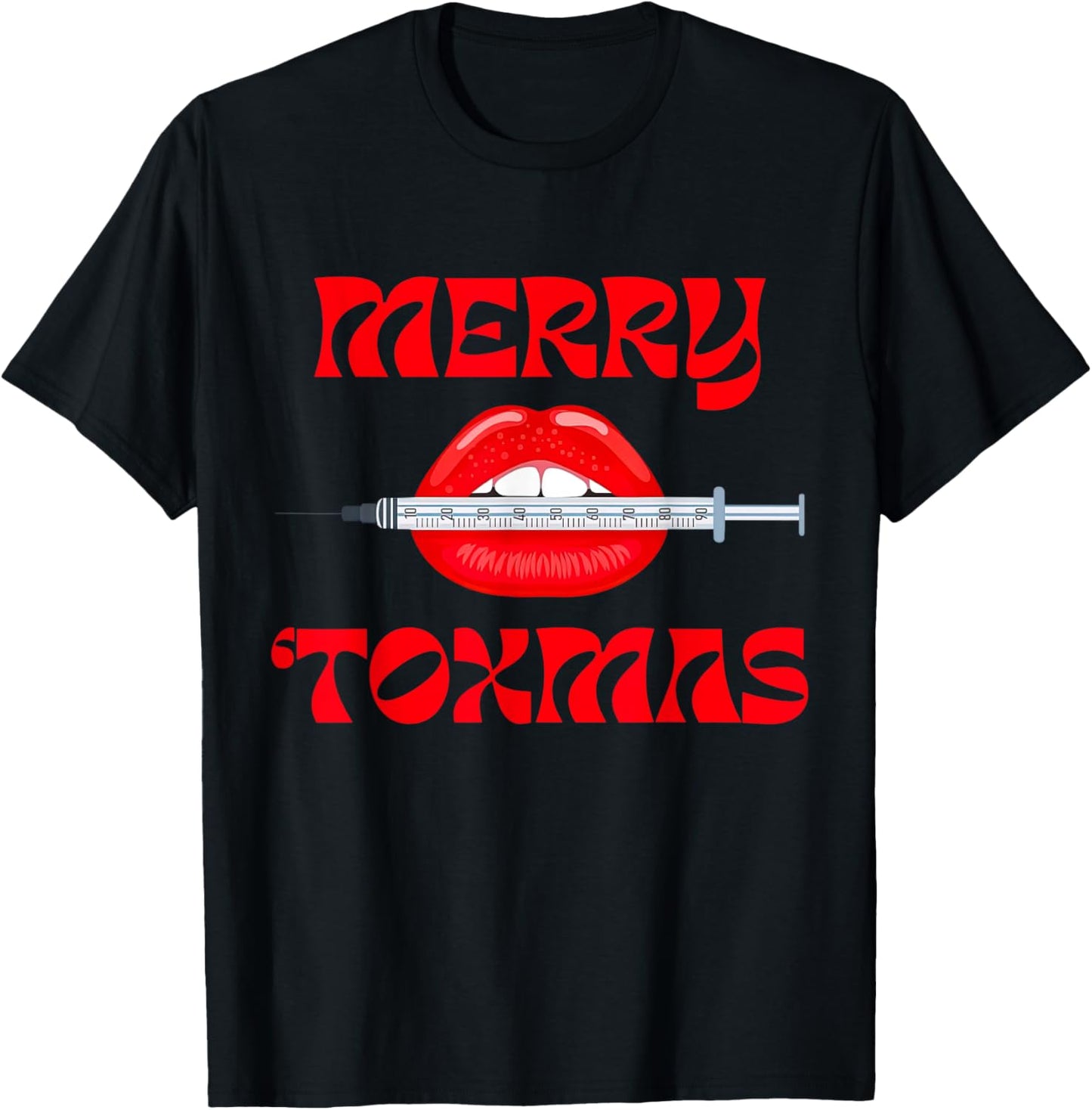 Merry Tox-Mas Christmas Botox Injector Aesthetic Nurse Spa T-Shirt - T-Shirt | Black