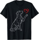 Rhodesian Ridgeback Lover Dog Art Holding Heart Valentines T-Shirt - T-Shirt | Black