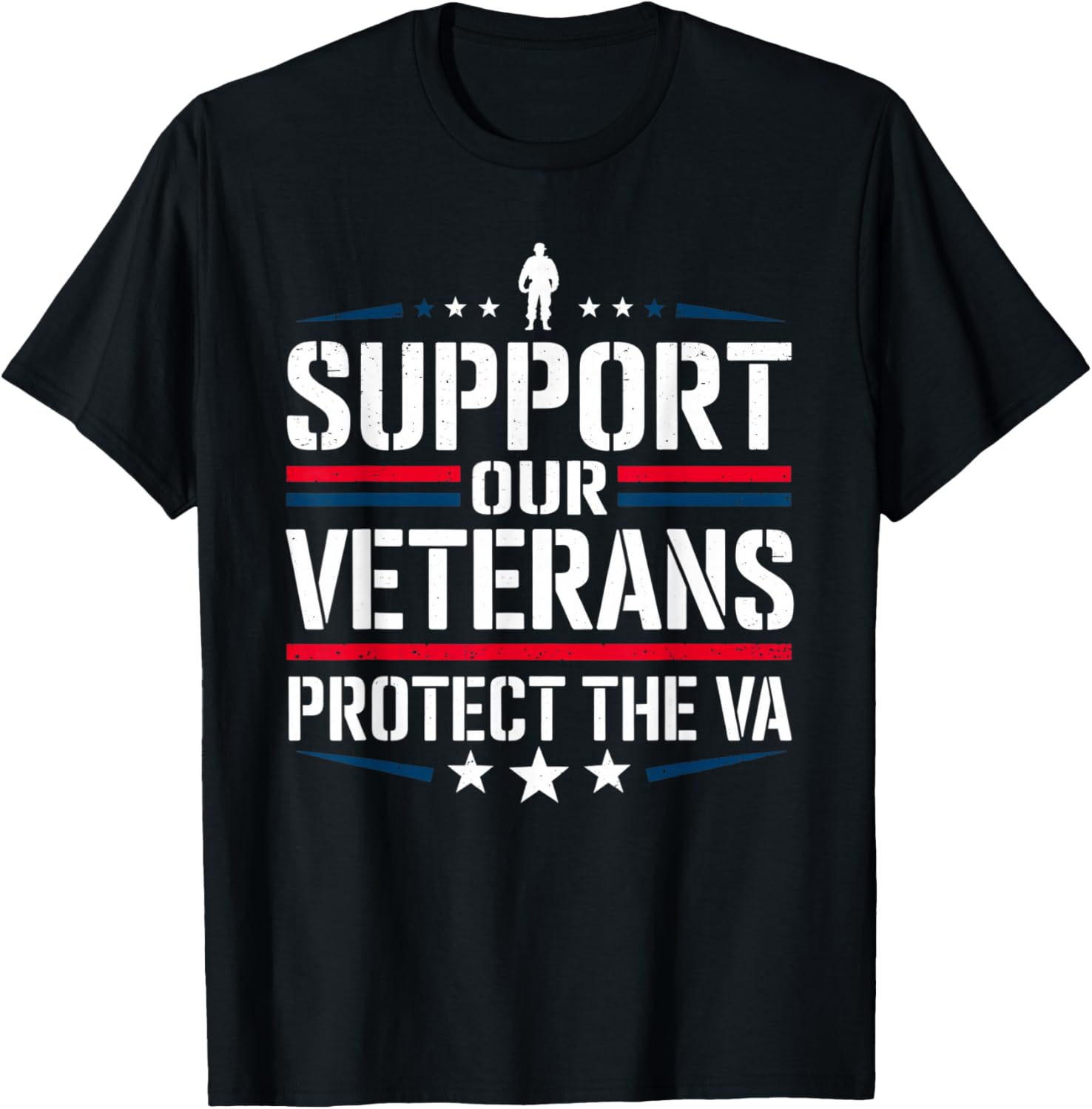 Support Our Veterans and Protest The VA Protest Military T-Shirt - T-Shirt | Black
