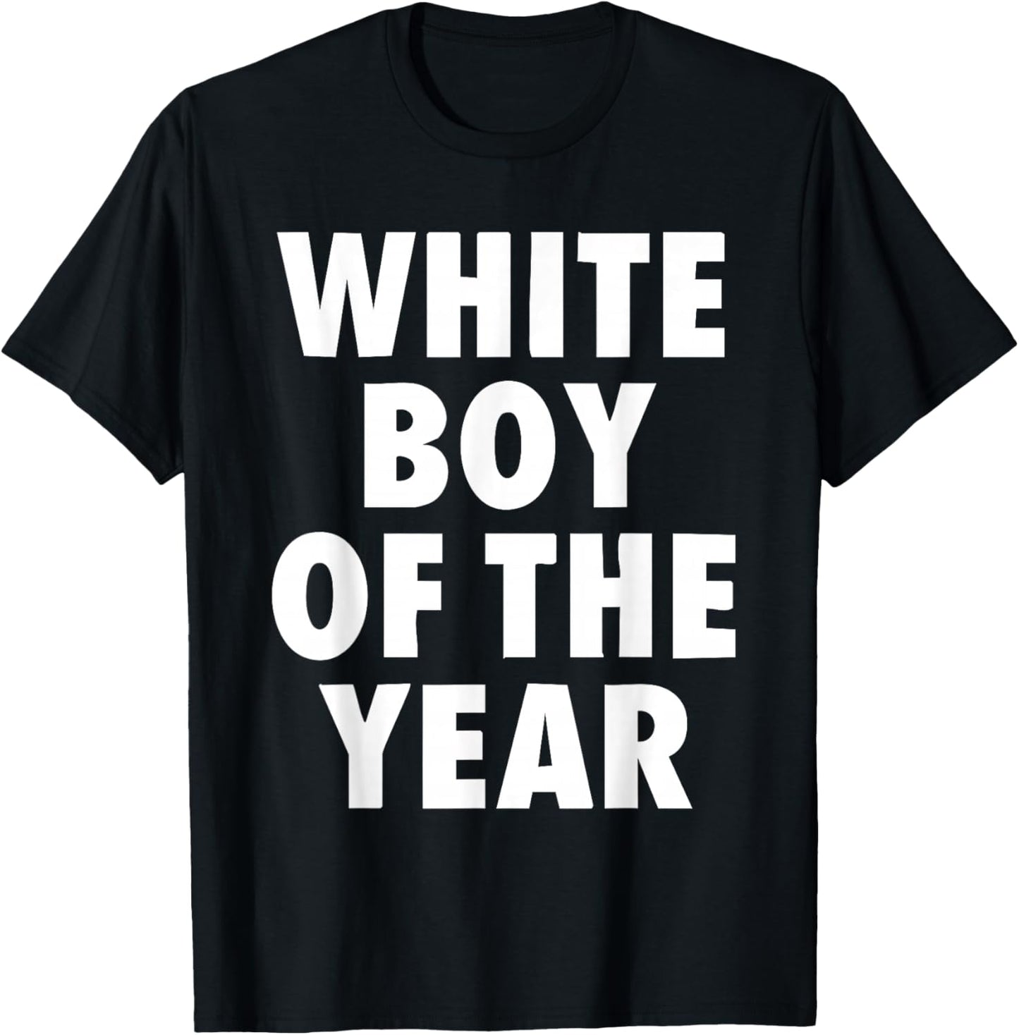 White Boy of The Year Boys Kids Funny Graphic T-Shirt - T-Shirt | Black