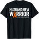 Husband of a Warrior Multiple Sclerosis MS Awareness Ribbon T-Shirt - T-Shirt | Black