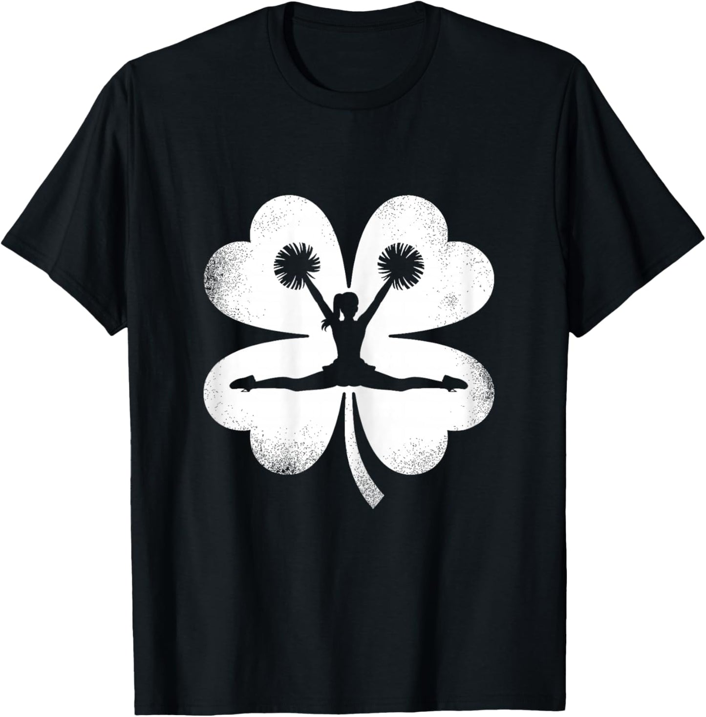 St Patrick's Day Cheerleader Irish Shamrock Cheerleading T-Shirt - T-Shirt | Black